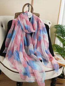 1pc Fashion Printed Scarf/Shawl, Luxury 80*180CM Neck Wrap, Versatile Accessory For Women, Suitable For All Seasons - Multicolor - View 5