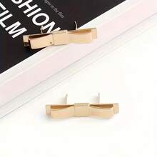 1Set/2/4Sets Handmade Metal Bow Labels With Washers Wallet Bag Sewing Labels, For DIY Craft Bags, Hats, Clothing, Handmade Products, Crochet Supplies - Gold - View 10