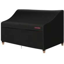 RICHIE - Funda de sofá de 3 plazas resistente al agua para exteriores con ventilación de aire resistente a los rayos UV para muebles de patio de 90 pulgadas de ancho x 34 pulgadas de profundidad - 1 paquetenegro - Ver 9
