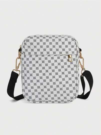 New Men's Casual Multipurpose Shoulder Bag, Versatile Crossbody Sling Backpack, Travel Storage Bag, Printed Pattern
