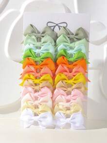 24入組彩虹漸層 grosgrain 緞帶蝴蝶結髮夾套組，柔軟瀏海側邊夾，適合節日派對/拍照拍攝 - 混合色 - 查看 11
