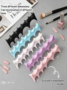 Silicone Fish Bone Pen Holder, Non-Slip Multi-Functional Nail Art Tool Storage - Multicolor - View 8