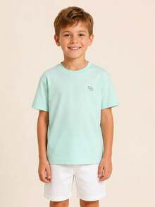 Balabala 2-25pcs Kids Short Sleeve T-Shirt, Boys' Soft Quick-Dry Tops For Summer - Pink Green - View 11