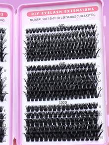 Large Capacity Eyelash Book, 540 Clusters D-Curl Natural Curl Eyelash Extensions, Fluffy And Dense Individual False Eyelashes, Wholesale Thick And Curly False Eyelashes, Soft And Lightweight, Suitable For Parties, Nightclubs, Daily Work, Meetings And Other Occasions, 3D Faux Mink False Eyelashes - D - View 6