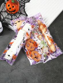 100 túi kẹo Halloween trong suốt, túi quà Halloween hình bí ngô ma, túi kẹo tiệc Halloween, đồ dùng tiệc Halloween, trang trí phân phát kẹo Halloween, túi đóng gói quà tiệc Halloween, túi trang trí kẹo dẻo Halloween, túi đóng gói kẹo hồ lô Halloween, túi đóng gói thực phẩm trong suốt Halloween, túi nướng bánh quy Halloween, túi quà tặng tiệc Halloween, quà tặng Halloween - Con ma dễ thương - Xem 7