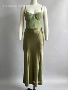 Conjunto  americano elegante y ajustado - Verde Oscuro - Ver 7