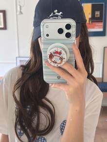 磁吸式韓系簡約配色條紋手機殼,適用於 iPhone 17 Pro Max、16 Pro 新機、15(附蛋糕捲支架)、14 雙層、13 女性款,17 全機身防震保護 - 淺藍色 - 查看 6