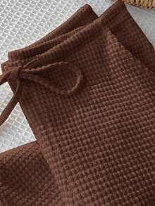 Pantalones tejidos a rayas de verano para mujer - Marrón - Ver 6