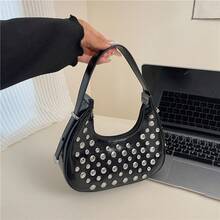 Bolso de mano moderno y versátil para mujer, estilo casual elegante con un toque de alta gama, bolso de hombro estiloso ideal para ir de compras. - Plateado - Ver 10