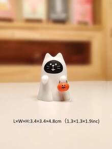 Creepy Cute Ghost Cat Resin Statue - Interesting Halloween Desktop Decor, Suitable For Tiered Tray Decoration In Home Office, Gift For Cat Lovers - Cat - View 11