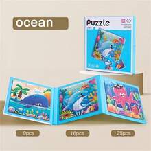 3-In-1 Magnetic Puzzle, Suitable For Progressive Education Logic Toy, Includes Magnetic Puzzle Pieces, Ocean/Animal/Transportation Theme Educational Game, Challenging Activity, Suitable For Learning And Patience Cultivation Birthday Gift - Multicolor - View 15