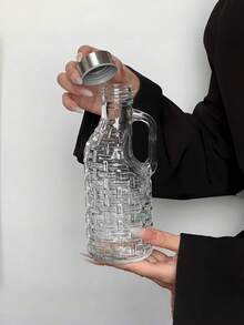 1pc Glass Bottle With Lid And Handle, Portable Camping Coffee, Milk Tea, Juice Pot, Sealed Tea Infuser - Multicolor - View 9