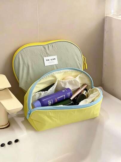 大容量分隔化妆包，便携式旅行化妆品收纳包，多功能拉链洗漱包（女士款）