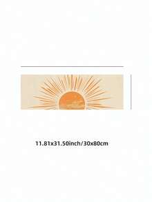 1件無框長款波希米亞風暖橘色復古陽光圖案窄幅帆布現代抽象牆面藝術裝飾，適用於客廳、臥室、宿舍 - 旭日 - 查看 9