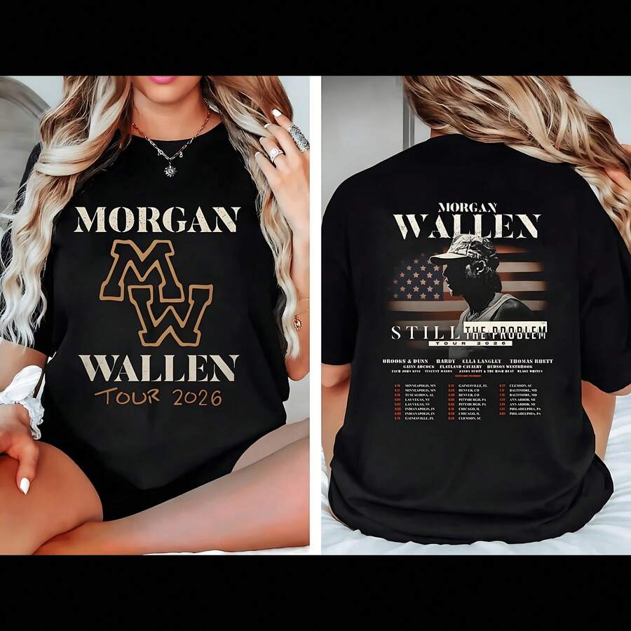 Morgan WallenSSS Still The Problem Tour 2026 T-Shirt - Black - View 1