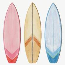 3 pezzi Decorazione da parete in legno a forma di tavola da surf, tema spiaggia tropicale e surf, cartello da appendere in stile costiero estivo, adatto per interni ed esterni, decorazione per soggiorno e camera da letto - Multicolore - Visualizzare 4