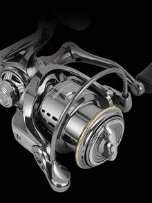 BILLINGS Spinning Reel,5.2:1Gear Ratio Spinning Fishing Reel,Freshwater Saltwater Fishing Reel,8KG Max Drag,Ultra Smooth Metal Spool,Metal Single/Double Rocker Left Right Interchangeable - Silver - View 8