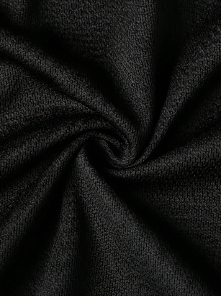 Official 2026 World Cup Sports Jersey, Solid Color Print, Short Sleeve, Breathable Mesh, Slim Fit, Loose Fit, Anniversary Or Birthday Gift, Men's Summer Clothing - 黑色 - 查看 4