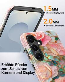 Galaxy S2 Handyhülle, schlanke Silikon-Hartschale, Y2K-College-Stil mit Blumenmuster, stoßfest, für Frauen, Marmortextur mit geprägtem Blumenmuster. - Weiß 3 - Übersicht 8