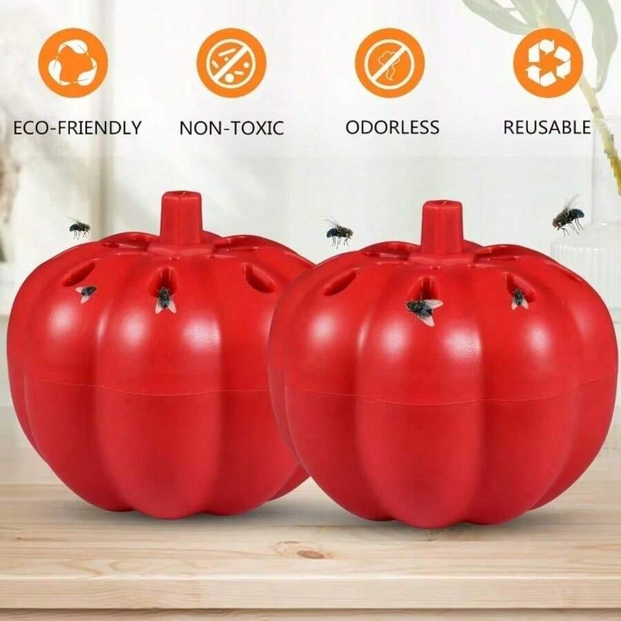 Reusable Pumpkin Fruit Fly Trap, Suitable For Home Kitchen Surfaces And Outdoor Orchards, Effective Pest Control, Practical Pest Control Tool - Multicolor - View 1