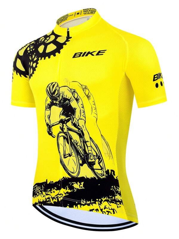 Nueva camiseta de ciclismo de manga corta para deportes al aire libre de verano para hombres, ajuste ceñido, secado rápido, transpirable, parte superior de bicicleta de carretera con 3 bolsillos traseros - Versión universal, adecuada para ciclismo, todoterreno, turismo en motocicleta, ropa de entrenamiento