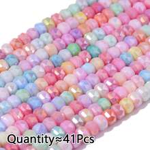 Aproximadamente 41 piezas de cuentas de vidrio rondelle de 6mm de colores variados, materiales para hacer joyas DIY para collares, pulseras, aretes - Cuentas de porcelana teñidas con agua con forma de coche para hacer tú mismo - Ver 9