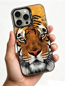 Capa de Telefone Tigre Animal Feroz - Compatível com Apple 17 Pro Max/16/15/14/13/12/11 Pro Max Plus, S26U/S25U/S24U/A56/A55/A56, Capa Protetora Anti-Queda - Multicolorido - Visão 3