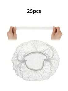 100 piezas Gorro de ducha desechable de tela no tejida, unisex, adecuado para servicios de alimentación, salones, cocinas, etc. - Blanco - Ver 15