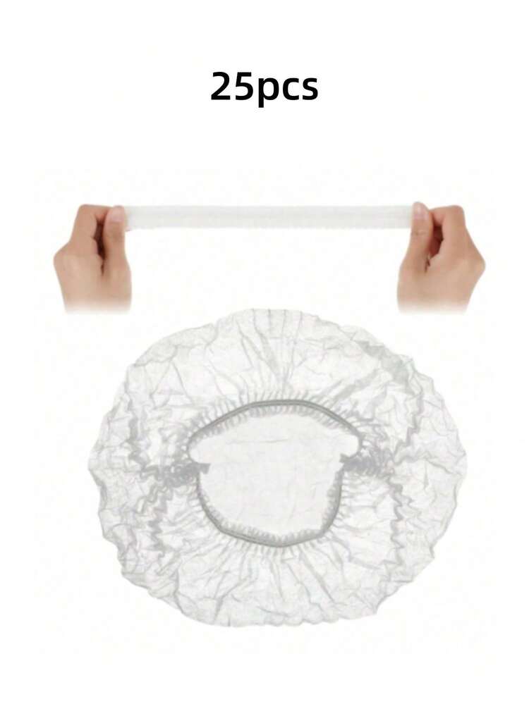 100pcs Disposable Non-Woven Shower Cap, Unisex, Suitable For Food Service, Salons, Kitchens, Etc. - White - View 15