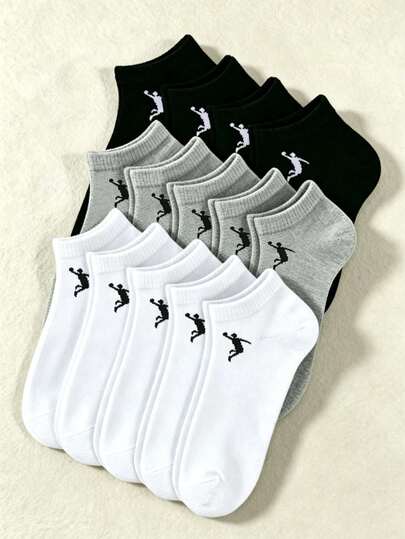 1/9/15/30 Pairs Unisex Basketball Pattern Invisible Socks, Soft & Breathable, Moisture-Wicking, Suitable For Various Occasions Like Sports, Casual, Business, All Seasons