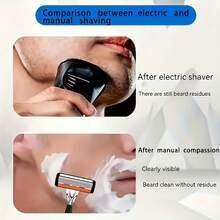 2026 Men And Women Shaving Razor With 6-Layer Precision Blades & Lubricating Strip - Contour-Fitting Facial Shaver For Beards, Mustaches, Chin Hair - For Smooth, Comfortable Shave - Ideal For Light Beige & For Grooming Routine - Multicolor - View 7