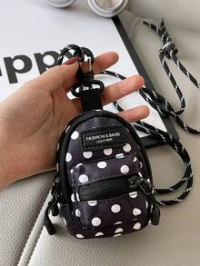 Bolsa colgante mini con estilo japonés minimalista y lunares, bolsa pequeña portátil y ligera, versátil para guardar llaves y auriculares - Multicolor - Ver 8