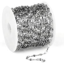 33FT 18K Gold PVD Plated Chains Roll 2mm Stainless Steel Sparkly Lip Link Chains Spool Bulk Jewelry Making Crafts - Stainless Steel2mm - View 2