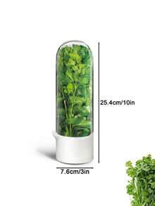 1/2/3pcs Refrigerator Herb Preserver, Refrigerator Herb Storage Container, Cilantro, Mint, Parsley, Asparagus Vegetable Preservation Jar, Keeps Vegetables Fresh For 2-3 Weeks - White - View 14