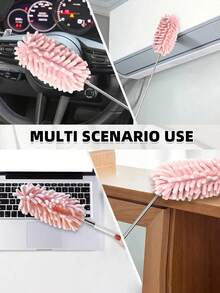 1pc Extendable Bendable Microfiber Cleaning Duster - Extended Length, Detachable Washable Handheld Anti-Static Duster, Multi-Purpose Cleaner For Car Interior, Dashboard & Vents, Ceiling Fans, High Ceilings, Blinds, Home Cleaning Tool Supplies - A - View 7