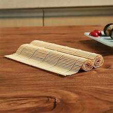 1pc 9.45x9.45 Inch Natural Bamboo Sushi Rolling Mat, Smooth Flat Surface, Easier To Roll Sushi, More Uniform Shaping, Suitable For Home Sushi Making, Kimbap, Japanese Restaurant Meal Prep, Cooking Class Teaching, Food Photography Props - View 8