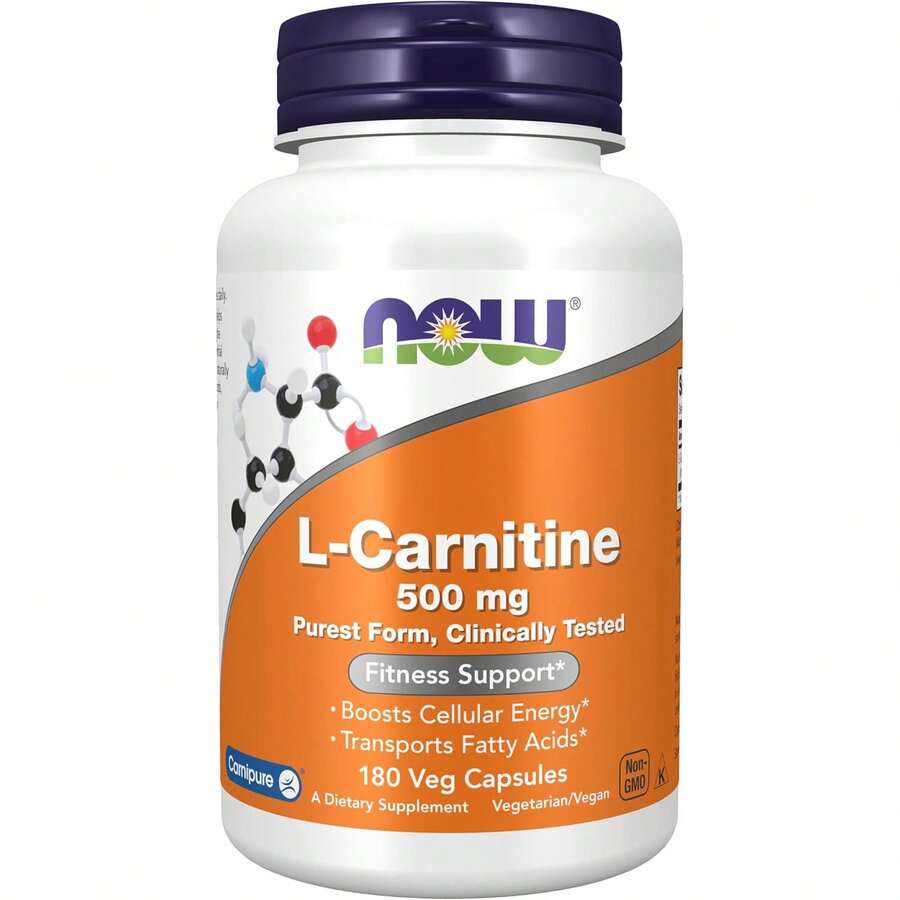 NOW Foods L-Carnitine 500 Mg, Purest Form, Fitness Support*, 180 Veg Capsules - 180計數 - 查看 1