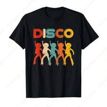 Disco-T-shirt för dam och herr, Disco70-tals T-shirt med disco-tema, Retro rolig dans-T-shirt, Bekväm vardagspresent, Kläder i ren bomull, Storlek 2Y-10Y, S-XXXL, Kläder för barn och pojkar, Damtoppar, Herrkläder, T-shirts för tonårspojkar, Perfekt present till skolavslutningen och fars dag, Miljödagens dag, Passar till matchande kläder för föräldrar och barn. - Svart - Visa 8
