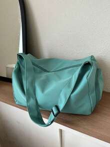 Bolsa deportiva y de yoga de doble hombro para cruce de fronteras, bolsa de viaje de gran capacidad y peso ligero para almacenamiento a corta distancia, bolsa de gimnasio impermeable con separación de húmedo y seco, adecuada para volver a la escuela, viajes, viajes de negocios, accesorios de viaje esenciales, accesorios escolares, cosas de la escuela - Verde - Ver 3