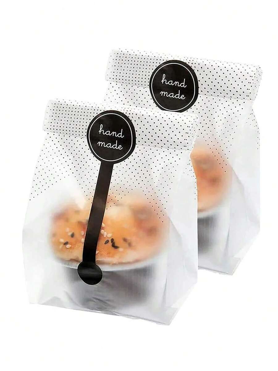 30/50/100Pcs Plastic Cookie Bag With DIY Handmade Sticker Chocolate Snack Cupcake Baking Wrapping Wedding Birthday Party Gift Packaging - View 1
