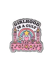1pc "GIRLHOOD IS A CULT" Enamel Brooch, Cute Pink Heart Altar Badge, Fashion Clothing & Backpack Accessory, Best Gift For Friends - Multicolor - View 10