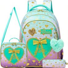 3pcs/Set Girls Floral Print Backpack, Includes Crossbody Bag And Water Bottle Holder, Lightweight Student School Bag Set - Girls' Schoolbag - View 12