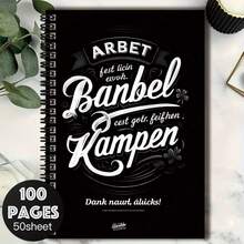 100-Page Spiral Bound Notebook, Nordic Style Suitable For Work & Study, Black & White Artistic Cover With Unique Text, Elegant Yet Practical. Ideal For Daily Records, Planning, Or As A Diary. Great Gift Choice For Graduation, Birthday, Adding Ritual To Life. - A - View 1
