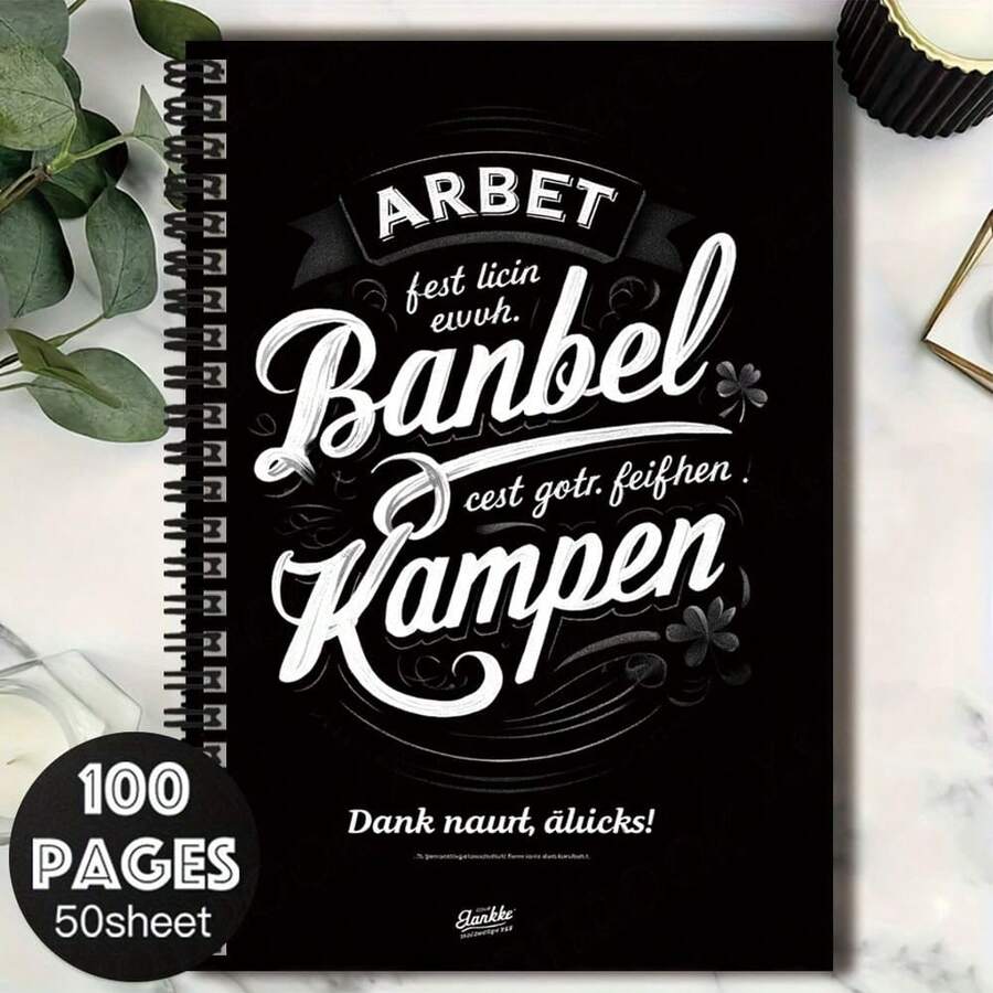 100-Page Spiral Bound Notebook, Nordic Style Suitable For Work & Study, Black & White Artistic Cover With Unique Text, Elegant Yet Practical. Ideal For Daily Records, Planning, Or As A Diary. Great Gift Choice For Graduation, Birthday, Adding Ritual To Life. - A - View 1