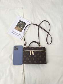 Hevel Mini Square Handbag, Shoulder Bag, Crossbody Bag, Suitable For Banquet, Work, Middle School, High School, University Women - Coffee Brown - View 11