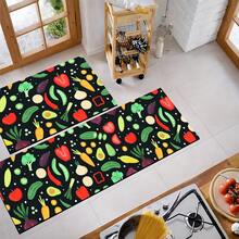 1pc, Home Decor, Cartoon Vegetable Pattern Printed Floor Mat, Diatom Mud Kitchen Rug, Kitchen Mat, Floor Mat, Easy To Clean, Printed Rectangular, Suitable For Living Room, Bedroom, Hallway, Bathroom, Laundry Room - Polyester Rug, Suitable For Indoor And Outdoor Home Decor - Multicolor - View 3