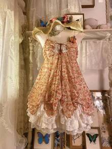 Retro Cute Lolita Dress Women Japanese Sweet Lace Bow Ruffle Cake Dresses Harajuku Y2k Slim Bandage Summer 2026 Kawaii Elegant Party Wear - 4433 黑色 - 查看 8