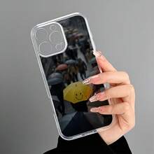Funda para teléfono , 1 unidad. Diseño moderno y único con estampado de escena de lluvia, cara sonriente y paraguas amarillo. Funda transparente, a prueba de golpes, de cobertura total y con bordes suaves. Creativa y de nicho, con un toque de estilo. Estilo urbano a la moda, resistente al desgaste, con patrón de alta definición que no se despega. Compatible con 17/16/15/14/13/12/11/X/XR/XS/plus/pro/pro max/iPod Touch 5. - Color mixto 1 - Ver 7