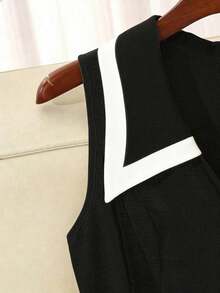fsfvgsGlowEve Vestido midi ajustado con botones, cintura ceñida, estilo vintage elegante para mujer, color albaricoque/negro, tela de calidad, adecuado para primavera/verano y uso diariosbfb s SEJU - Multicolor 3 - Ver 5