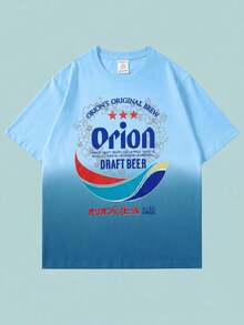 [ Gradient Two Color Short Sleeve T-Shirt ] Recommended New Casual And Versatile 100% Cotton T-Shirt For Summer 2026 Women's Fashion T-Shirt Short Sleeve Office Casual 250g Cotton Printed Loose White Top Y2k Women's Top Summer Top - Gradient Blue - View 6